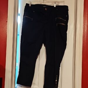 Torrid Black Pants with Gold Zipper Accents